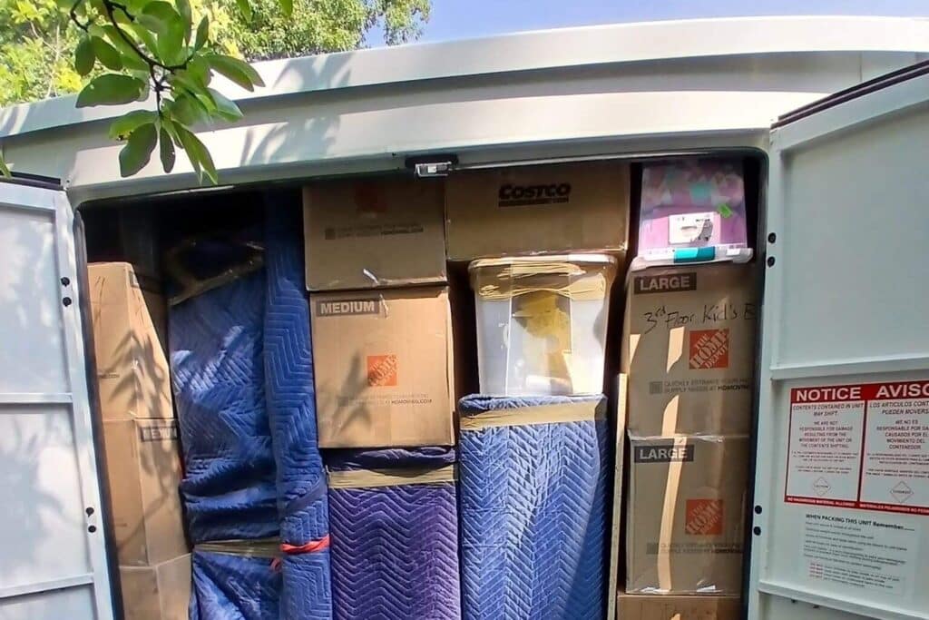 Fully loaded moving pod for a Minneapolis relocation.