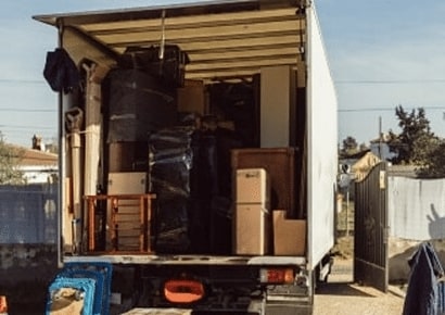 Loaded moving truck for a long distance move by EZ Breezy Movers in East Isles, Minneapolis, MN.