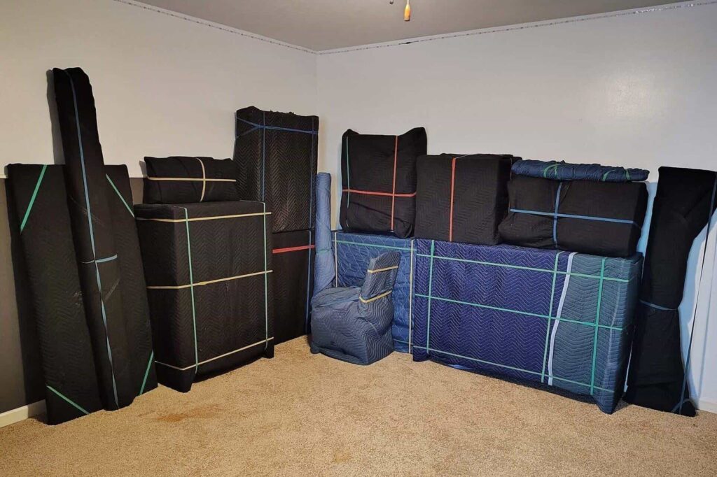 Furniture wrapped and staged by EZ Breezy Movers in St Paul MN